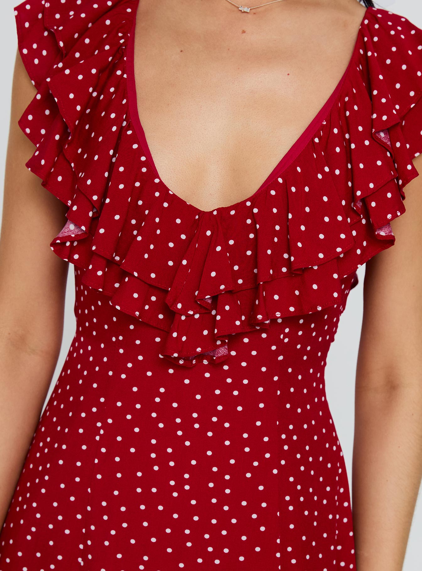 Cherry Schnapps Flutter Mini Dress Red Polka-Oh Mollys