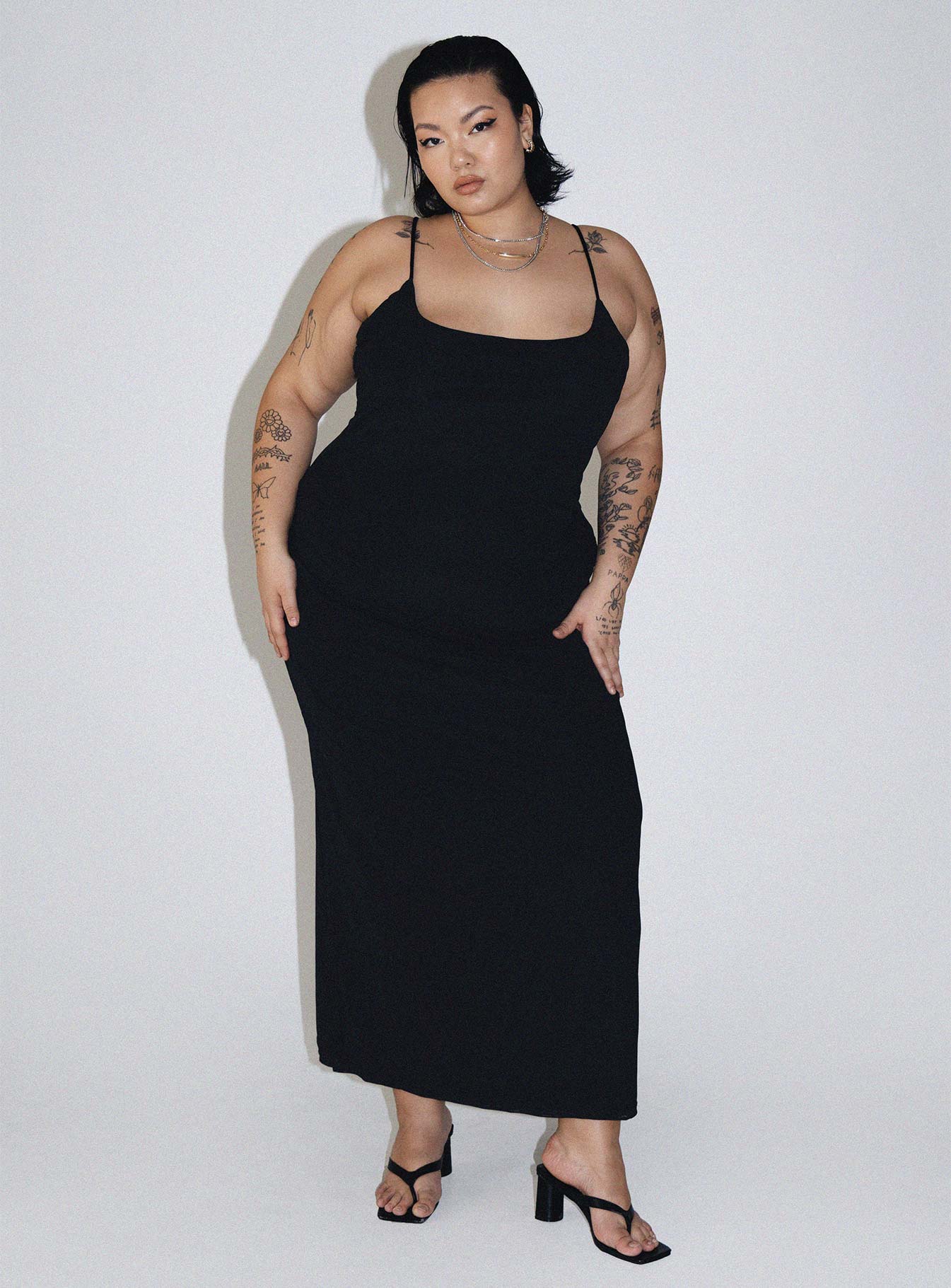 Knox Maxi Dress Black Curve-Oh Mollys