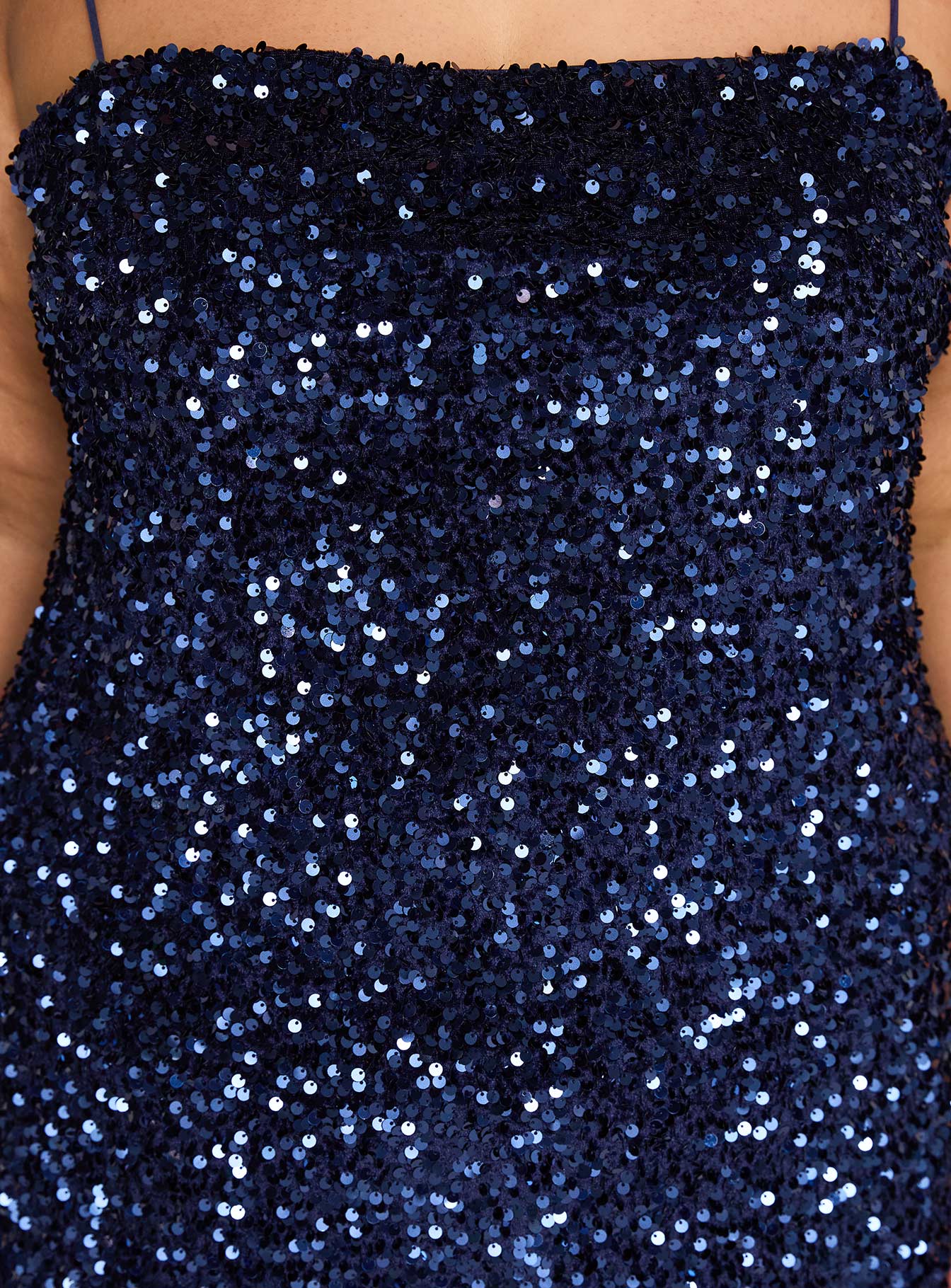 Layney Sequin Mini Dress Navy Curve-Oh Mollys