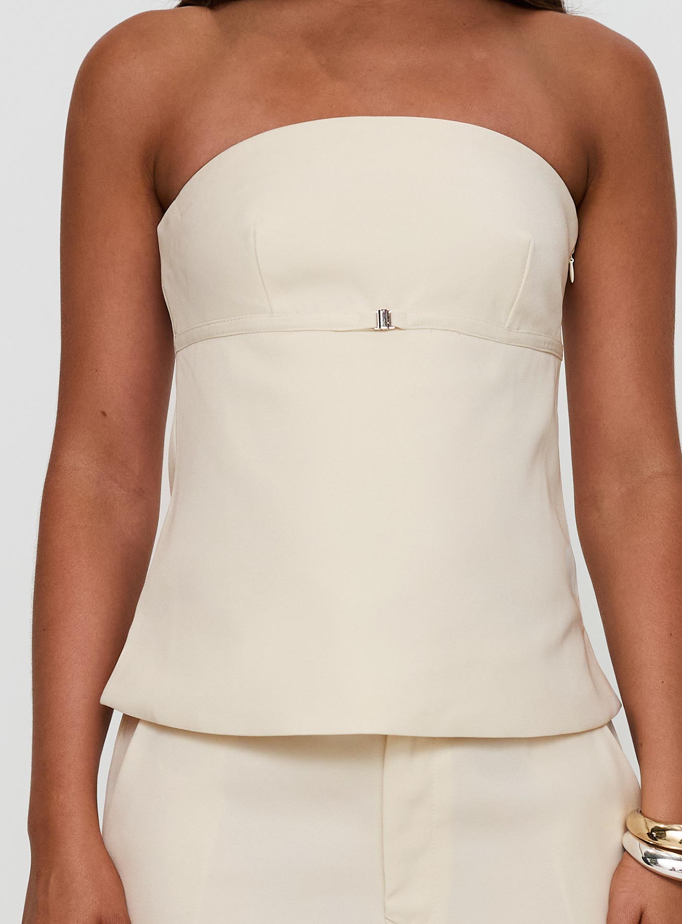 Irresistible Strapless Top Cream-Oh Mollys