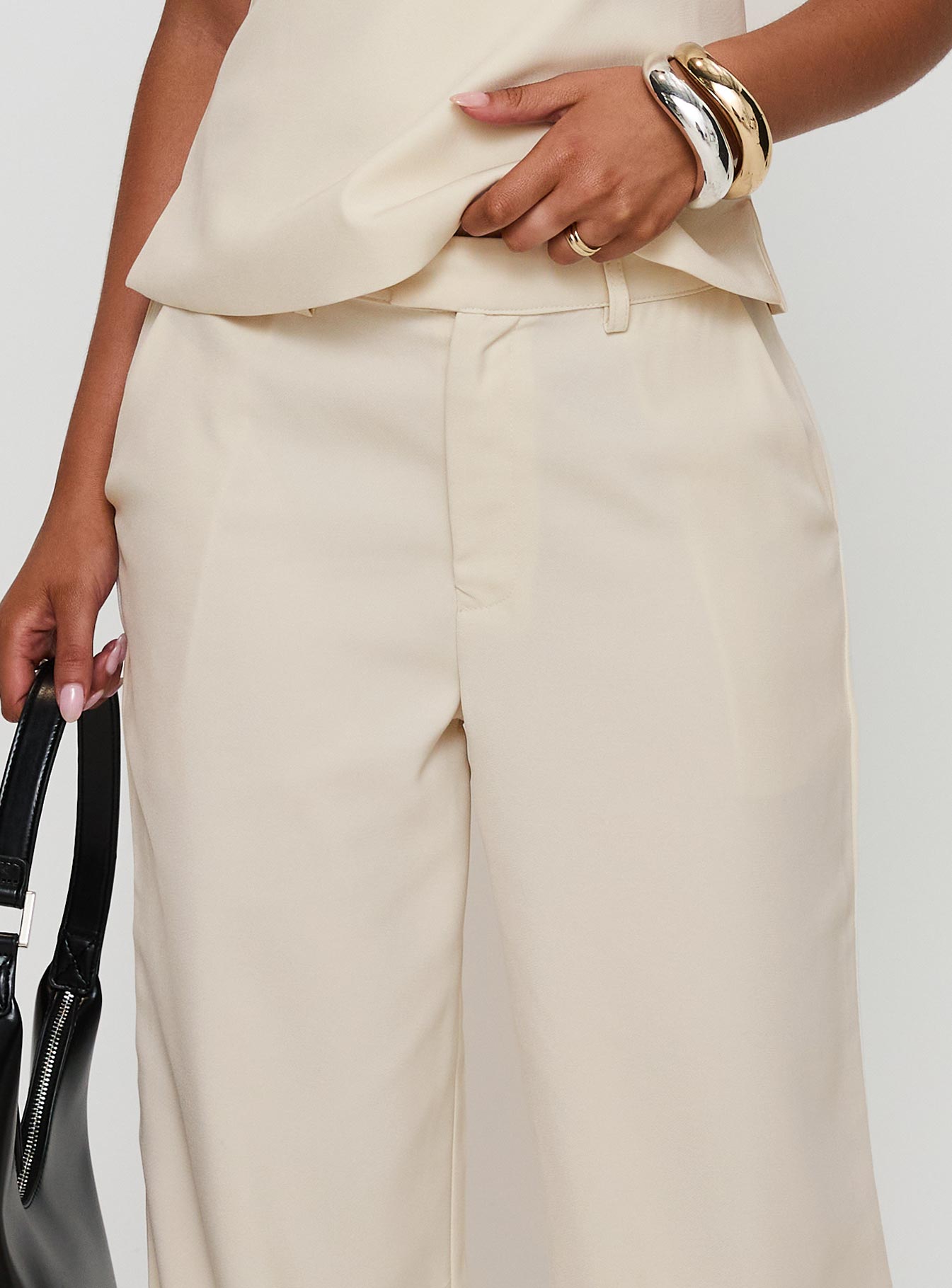 Irresistible Wide Leg Pant Cream-Oh Mollys