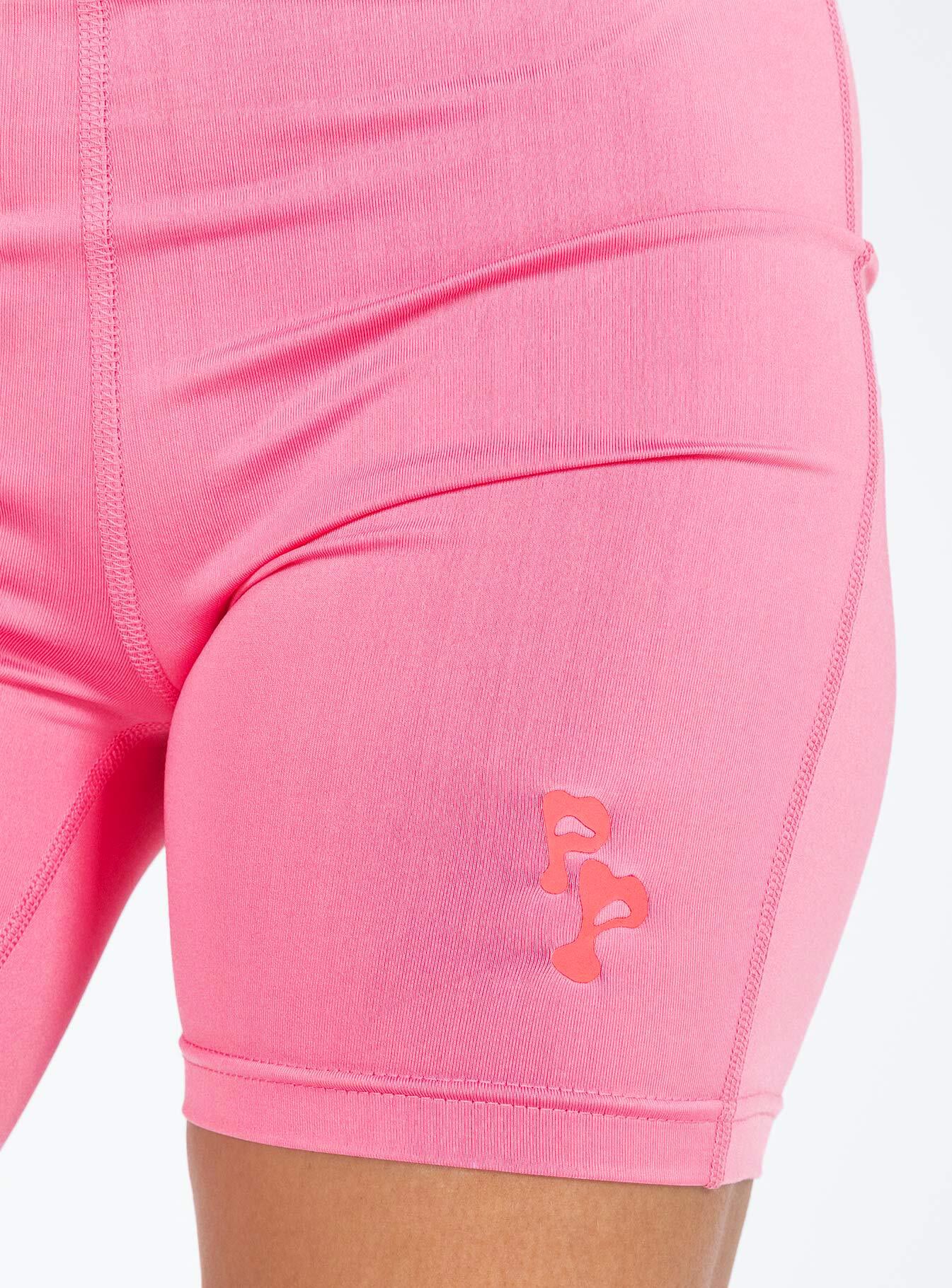 Oh Mollys Bike Shorts Squiggle Text Pink / Red-Oh Mollys