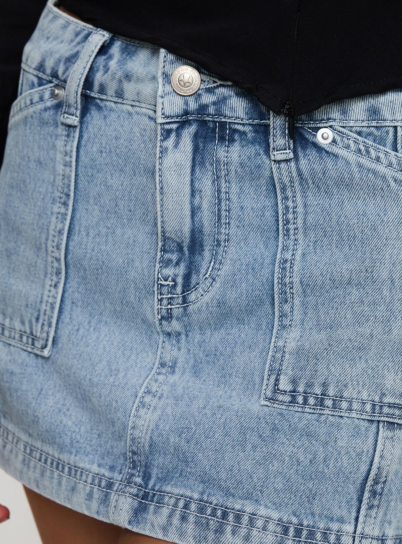 Pacific Coast Denim Cargo Skirt Light Wash-Oh Mollys