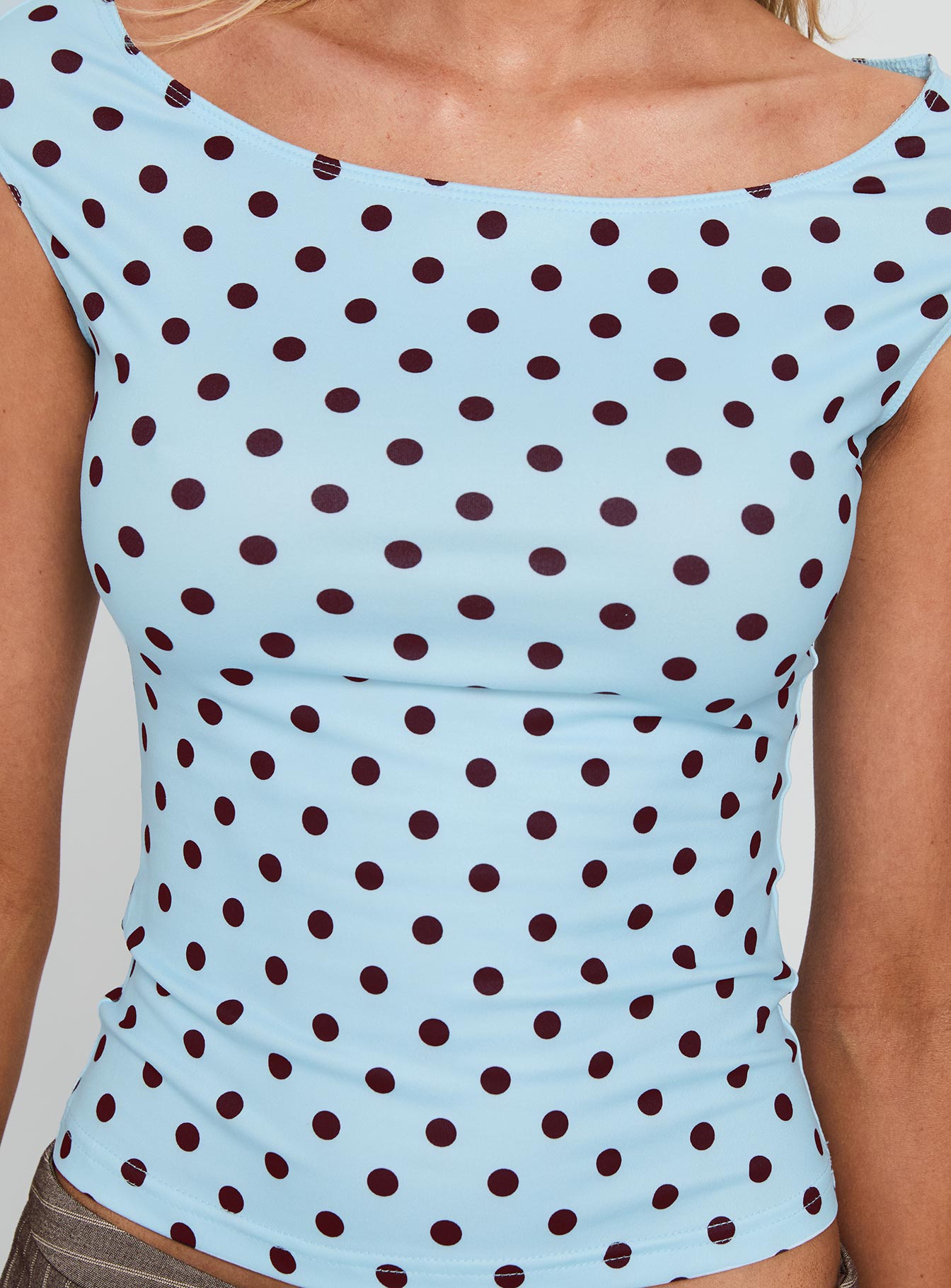 Cheirosa Off Shoulder Top Blue / Brown-Oh Mollys