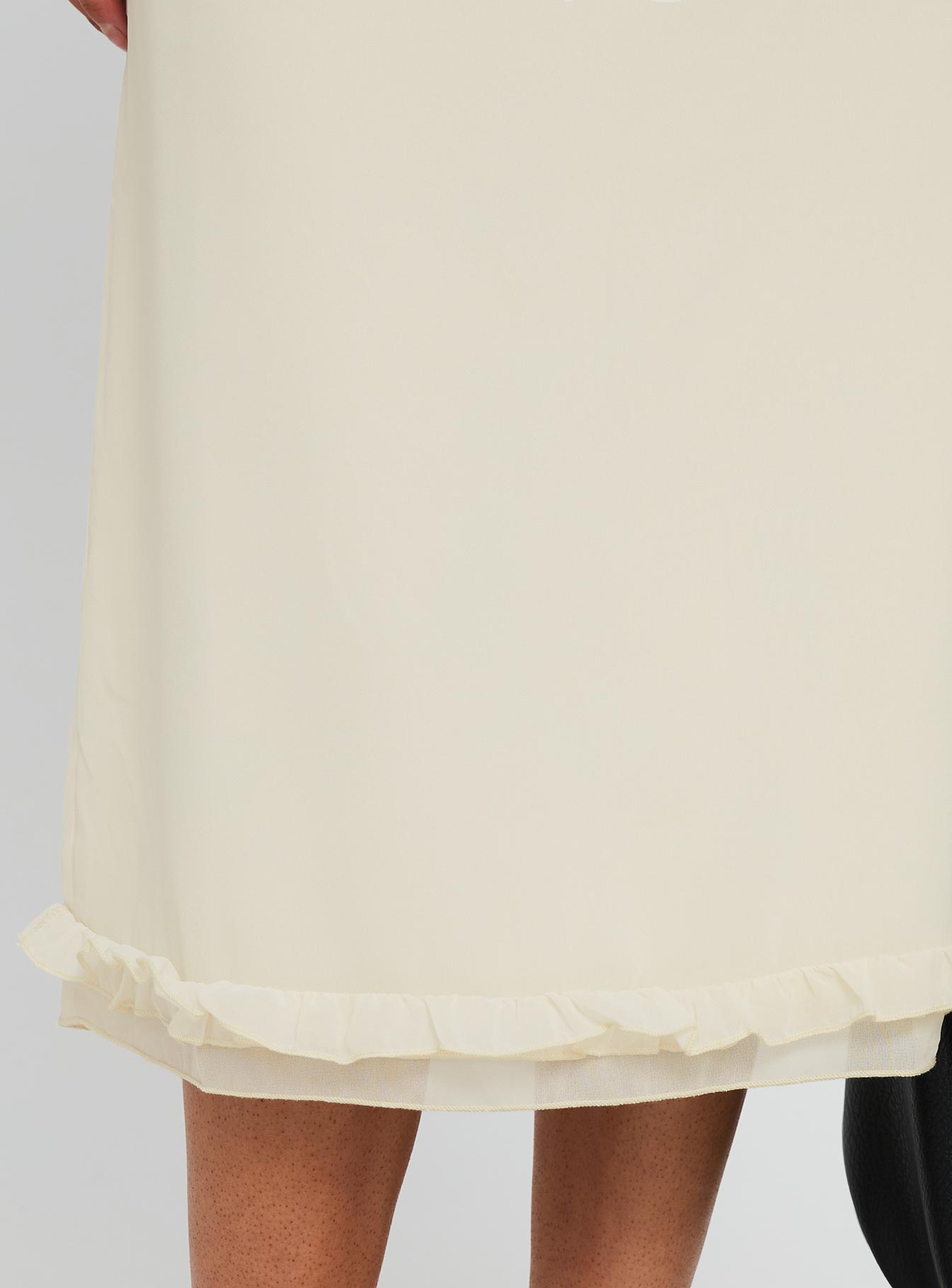 Rosette Frill Midi Skirt Cream-Oh Mollys