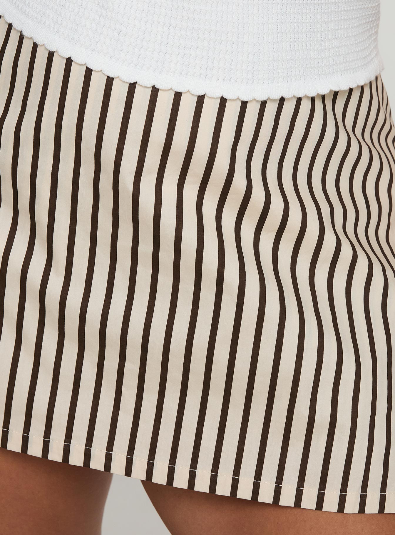 Gigi Skort Beige Stripe Curve-Oh Mollys