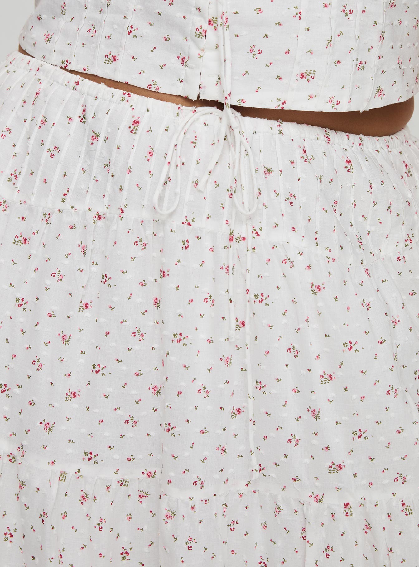 Cherry On Top Maxi Skirt White Floral Curve-Oh Mollys