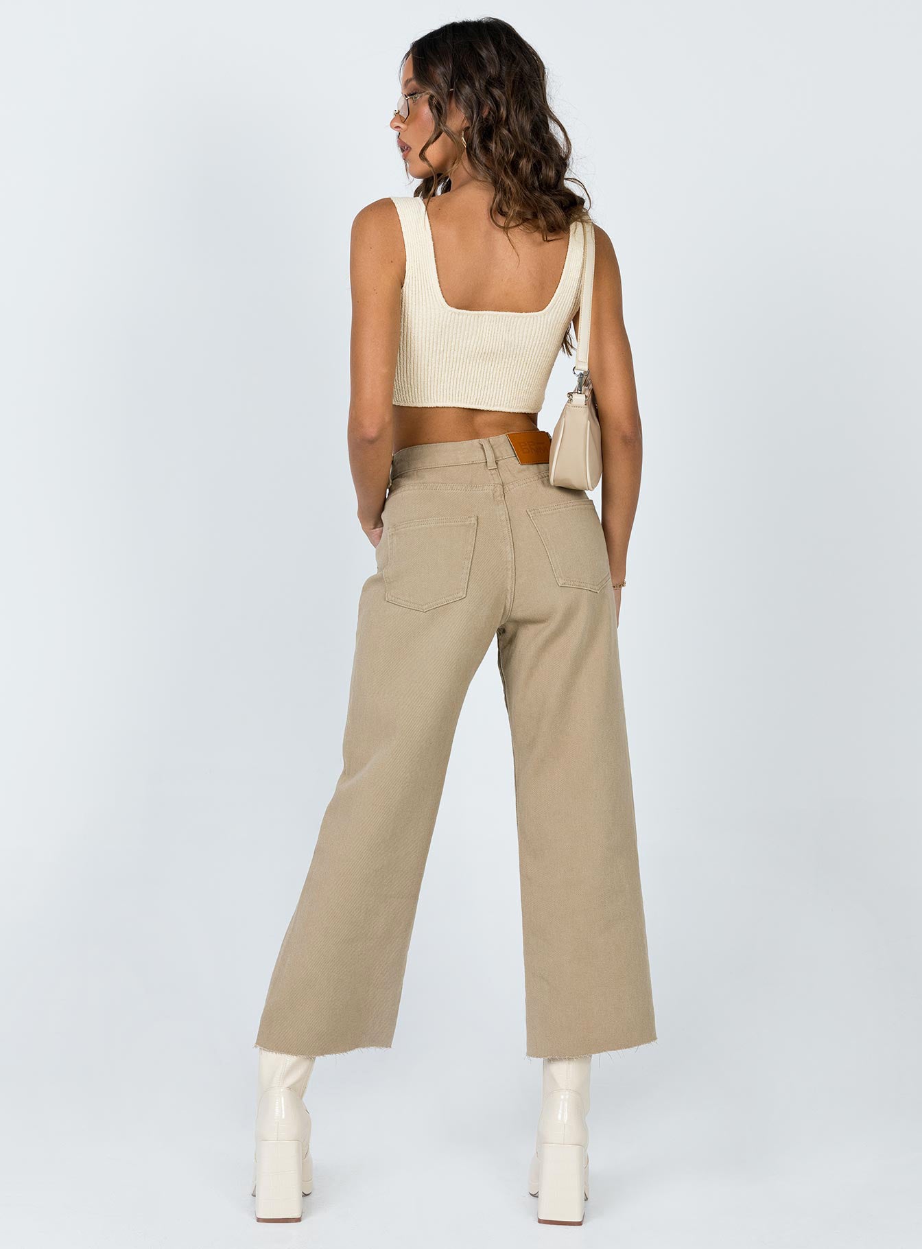 Ruby Cropped Jeans Tan-Oh Mollys