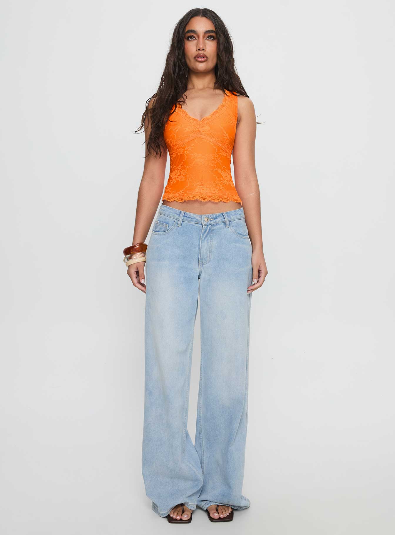 Far Away Top Orange-Oh Mollys