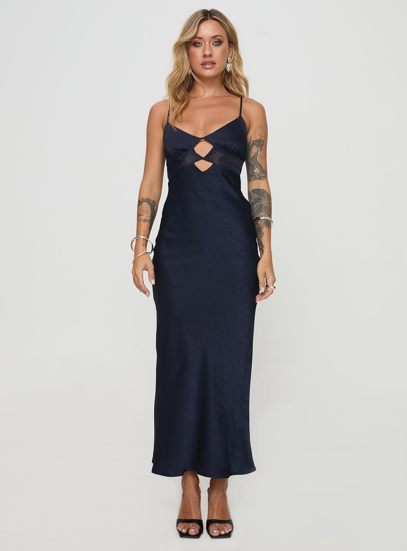 Leroux Maxi Dress Navy-Oh Mollys