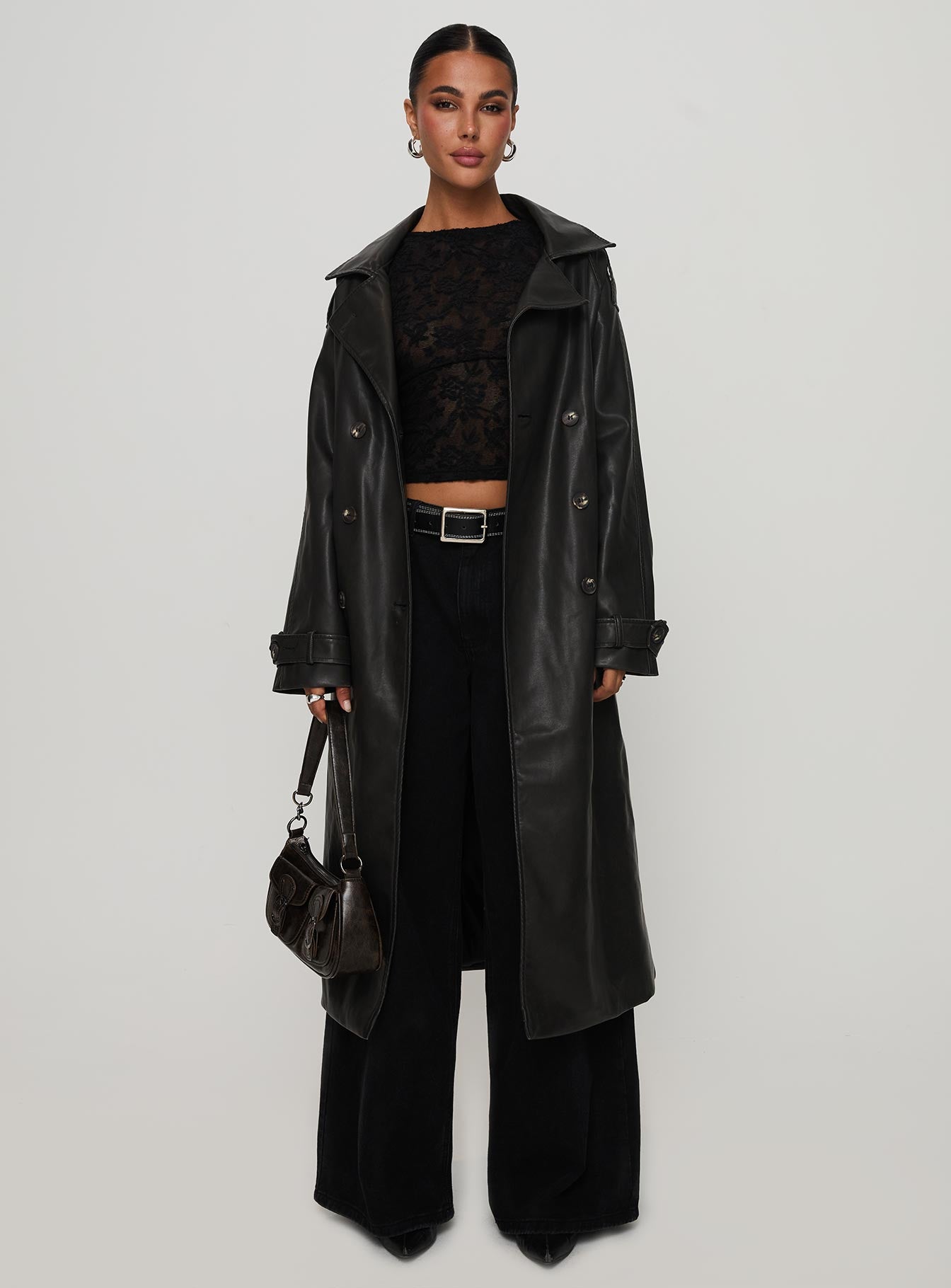 Day To Night Faux Leather Jacket Washed Black-Oh Mollys