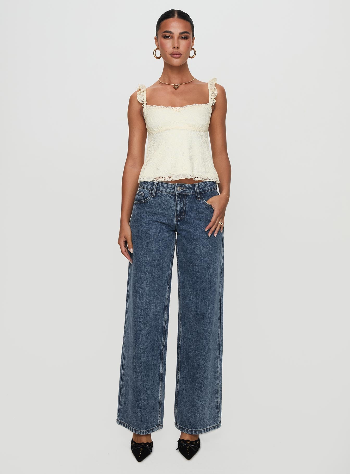 Madaleine Lace Top Cream-Oh Mollys