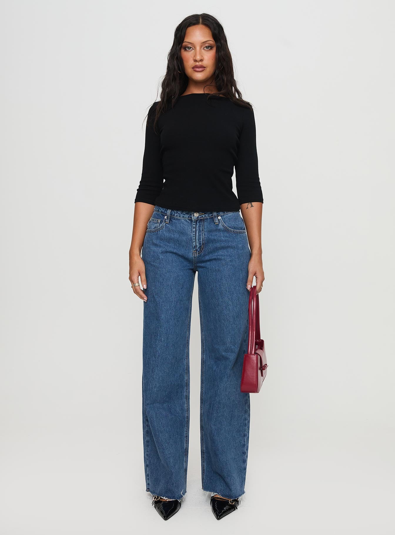 Darla Low Rise Straight Leg Jeans Mid Wash-Oh Mollys