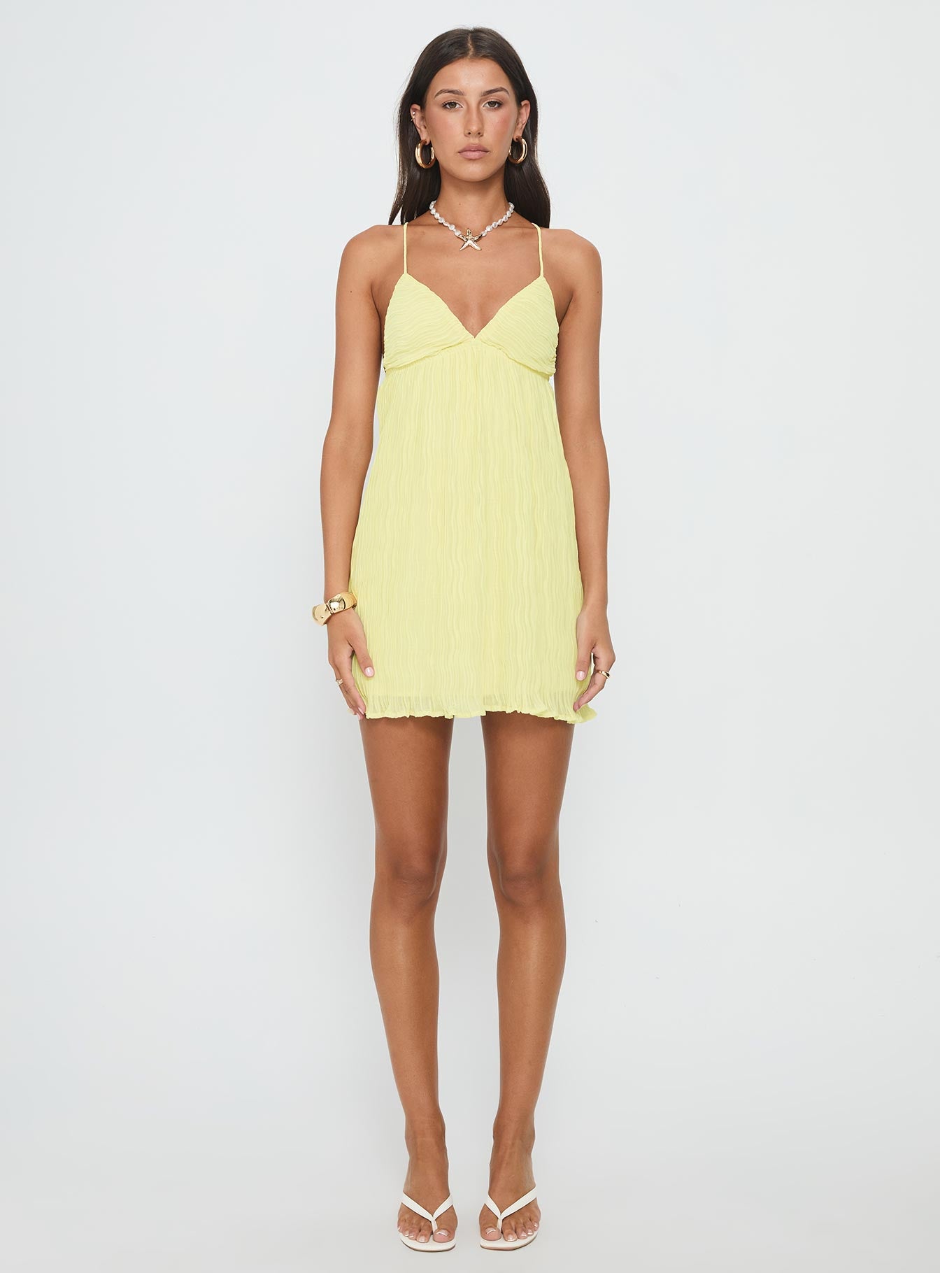 Matea Mini Dress Lemon-Oh Mollys