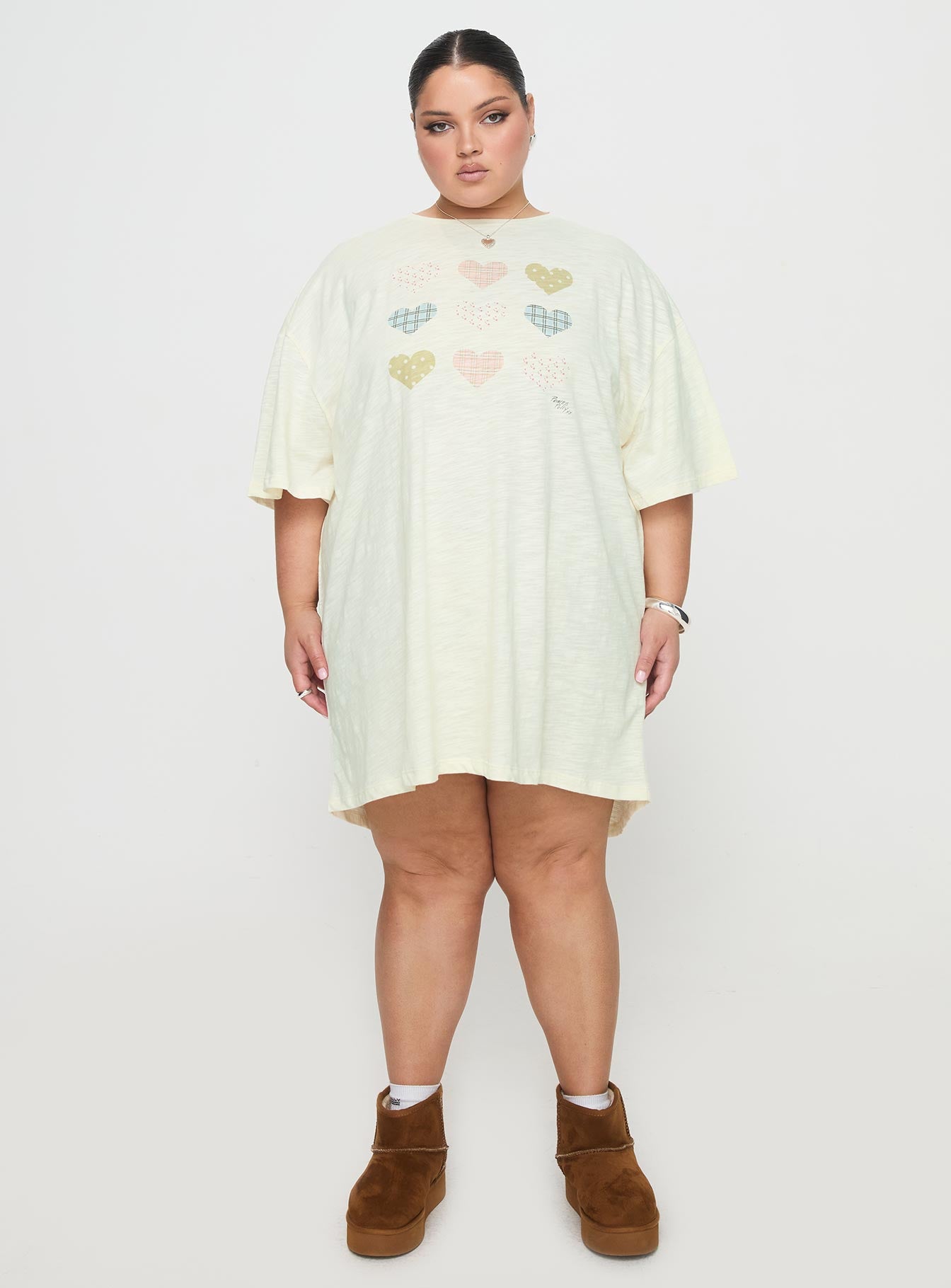 Heart Strong Nightie Sleep Dress Multi Curve-Oh Mollys