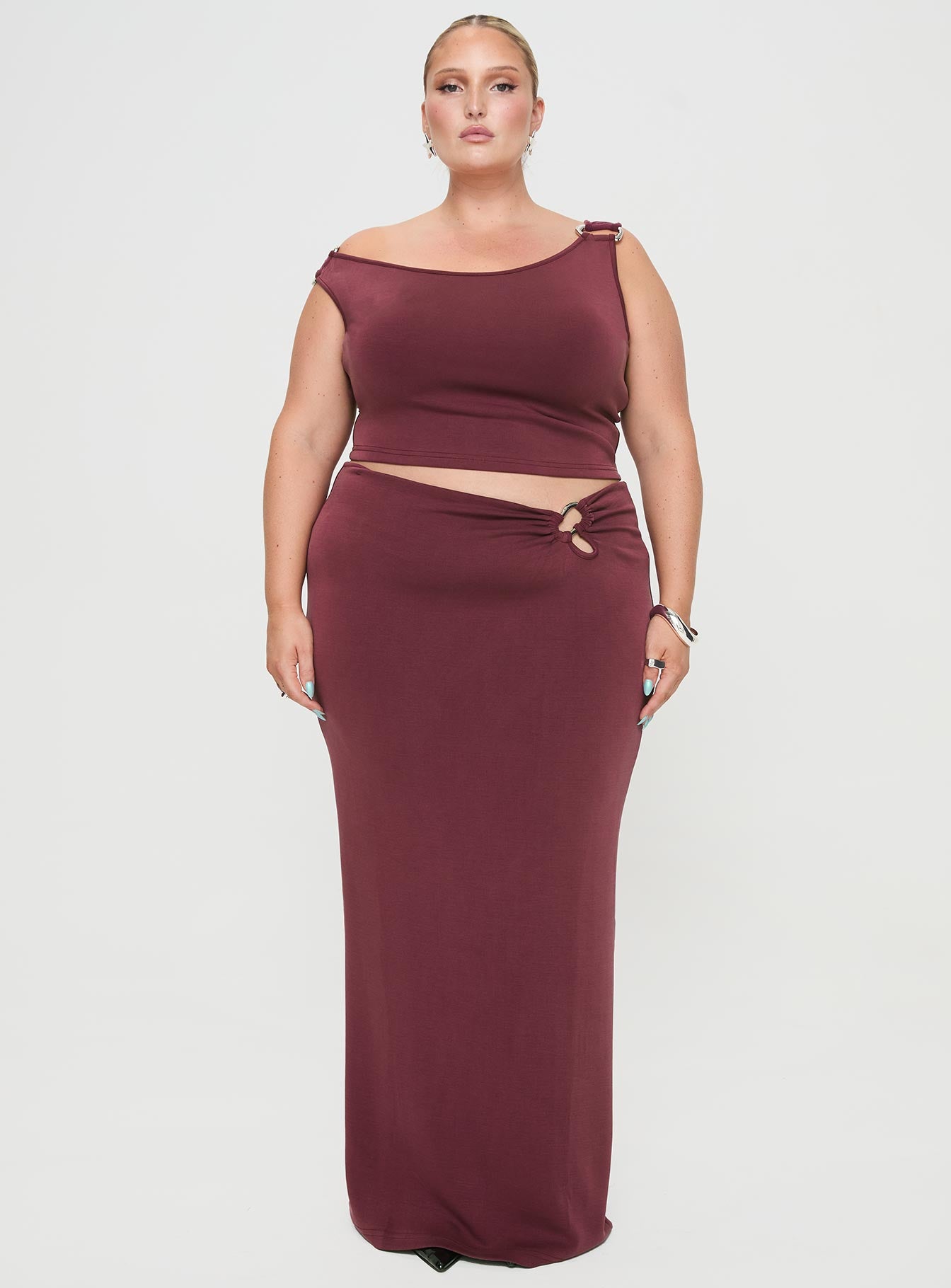 Rios One Shoulder Top Mauve Curve-Oh Mollys