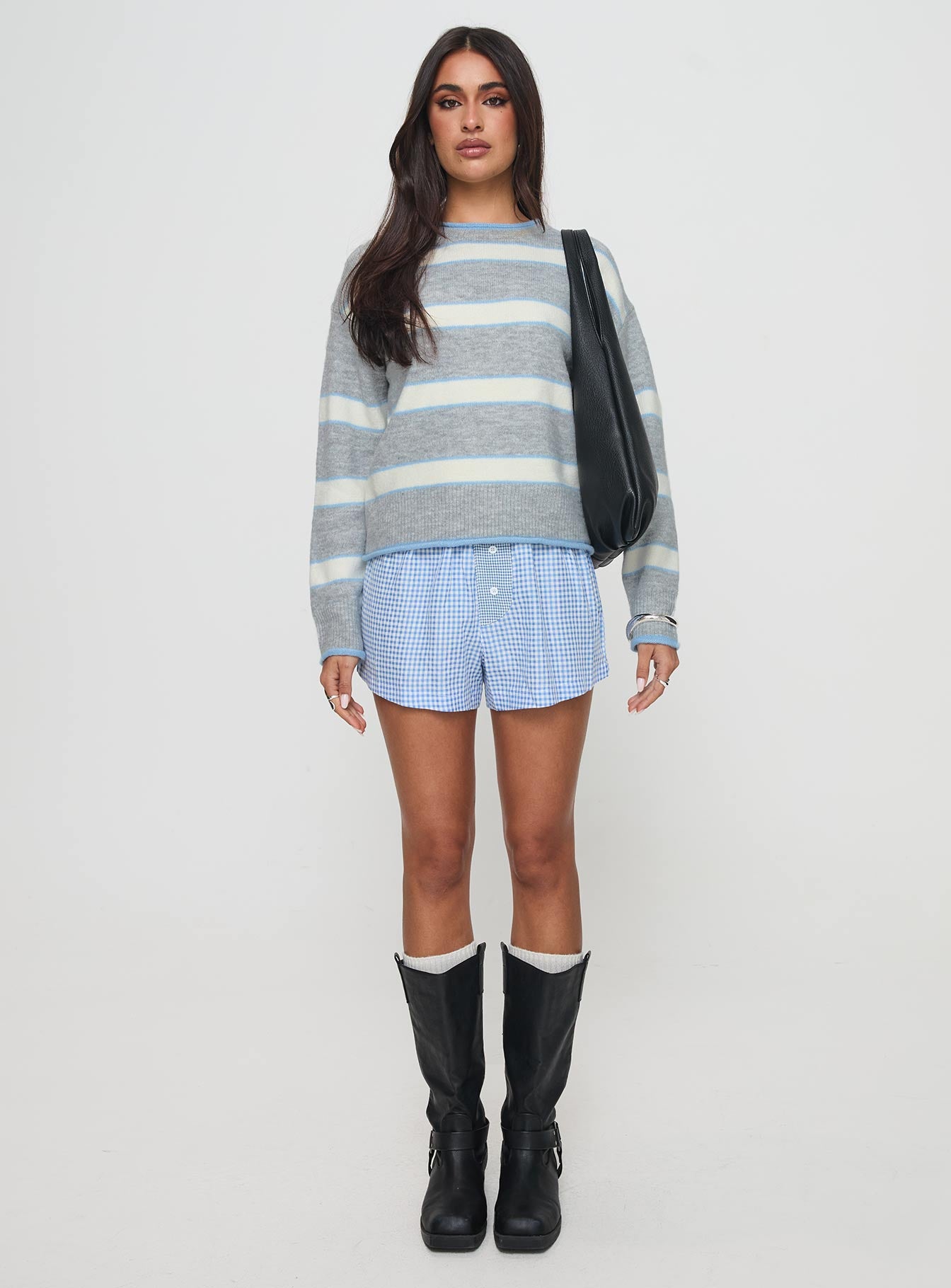 Clydie Knit Sweater Grey-Oh Mollys