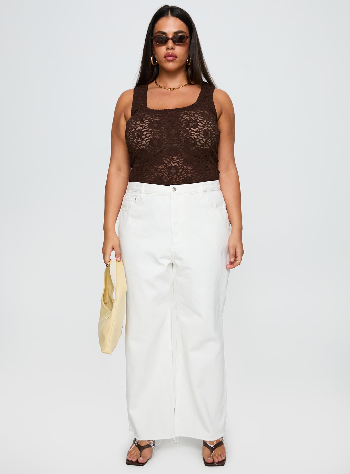 Fawcett High Rise Straight Leg Jeans White Curve-Oh Mollys