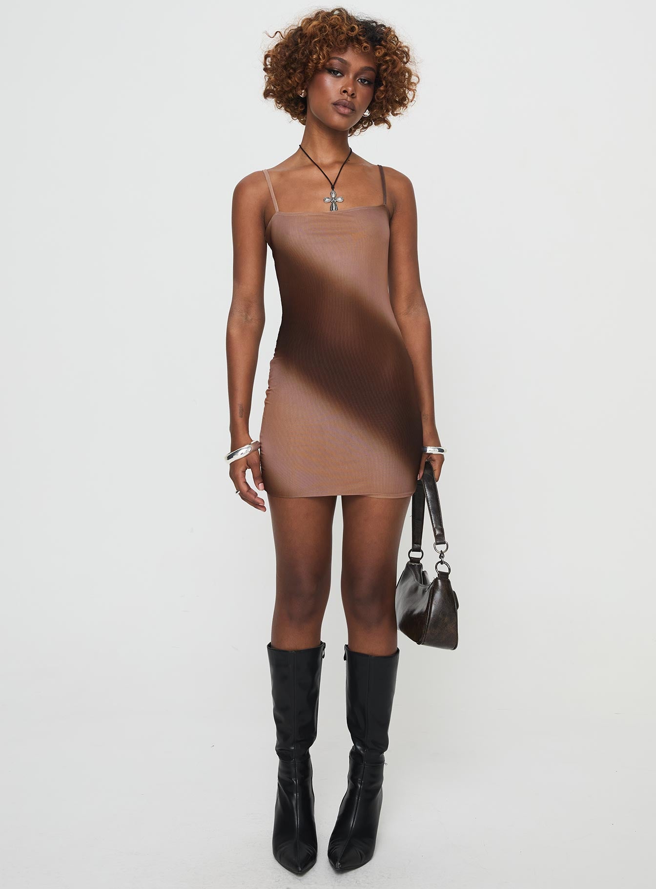 Cullen Mini Dress Chocolate-Oh Mollys