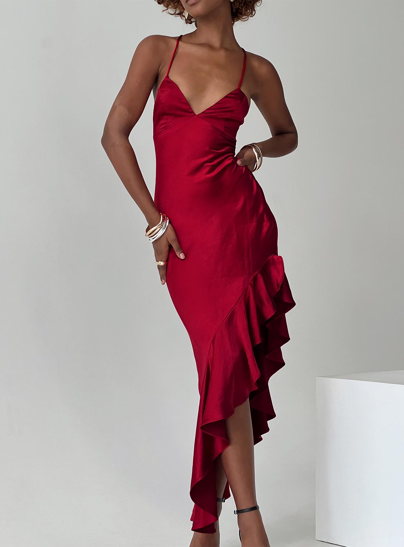 Casen Maxi Dress Red-Oh Mollys