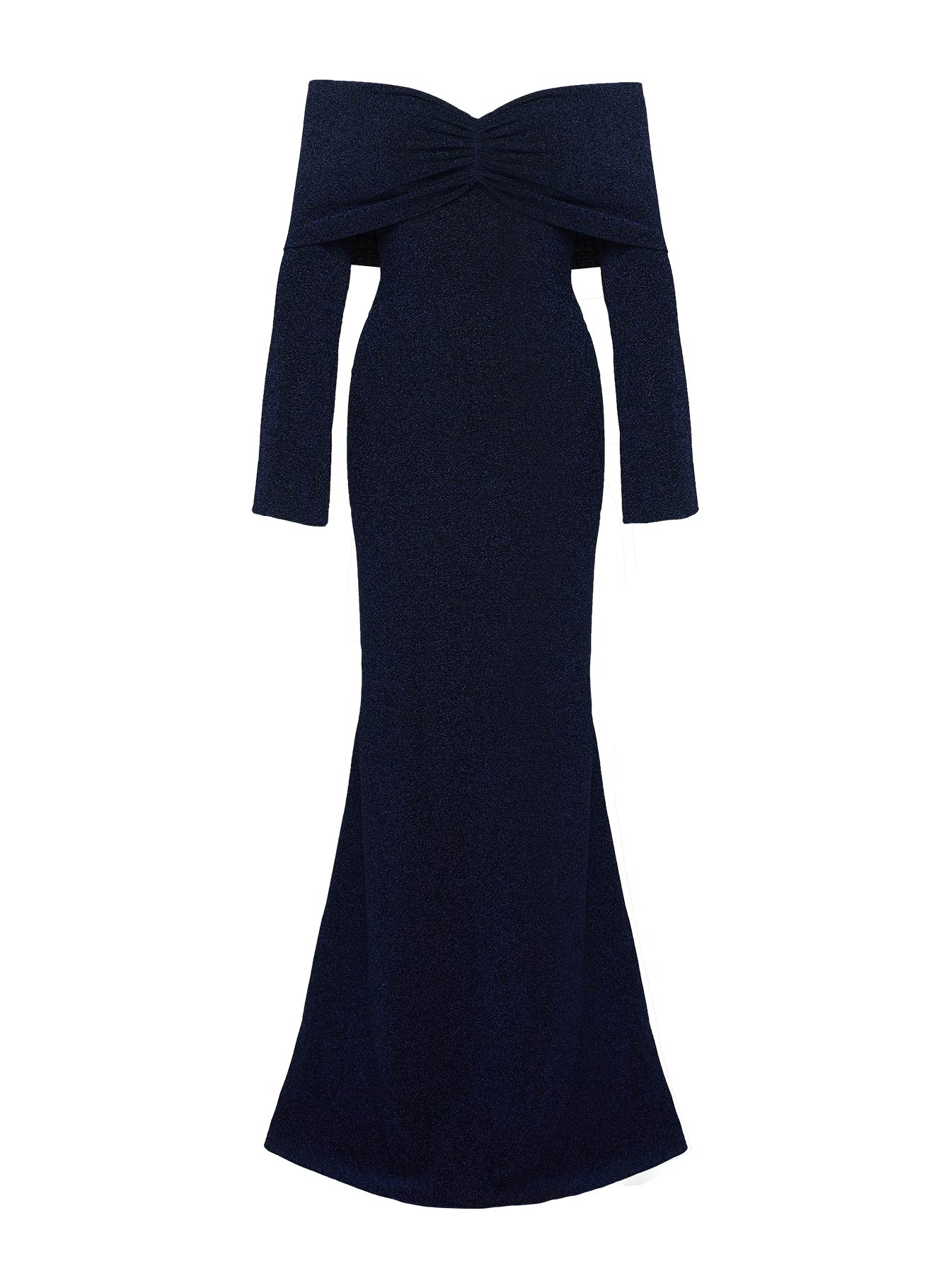 Cecilia Off The Shoulder Maxi Dress Navy-Oh Mollys