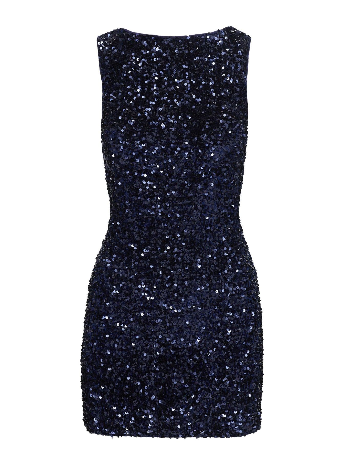Cinematic Sequin Mini Dress Navy-Oh Mollys