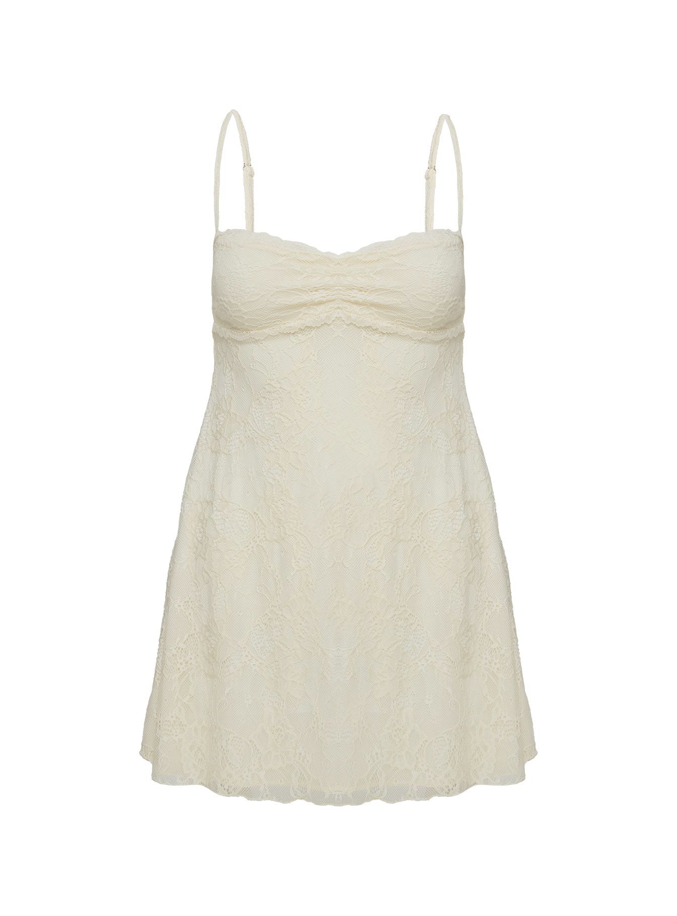Cruel Summer Lace Mini Dress Cream-Oh Mollys