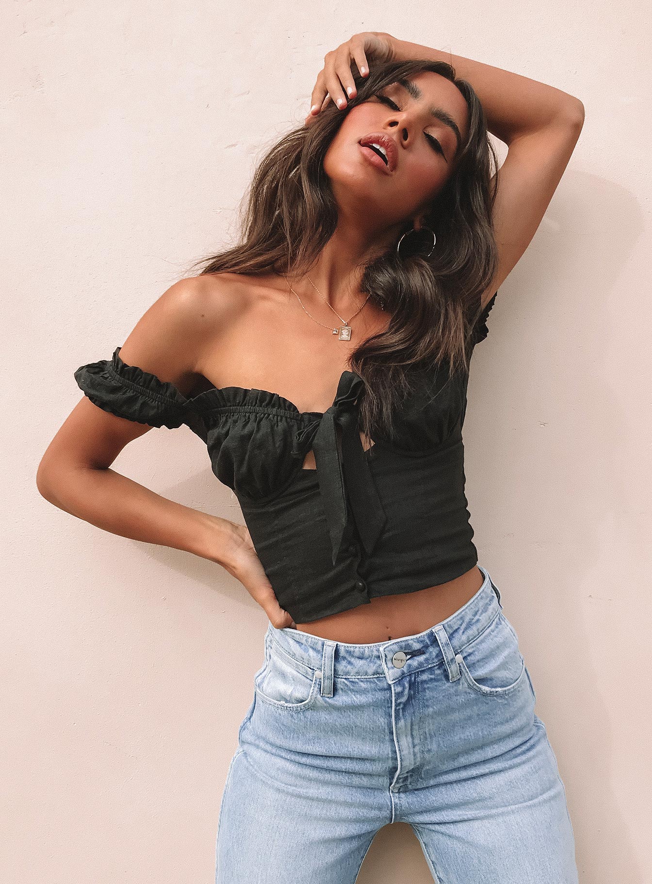 Elouise Crop Top Black-Oh Mollys