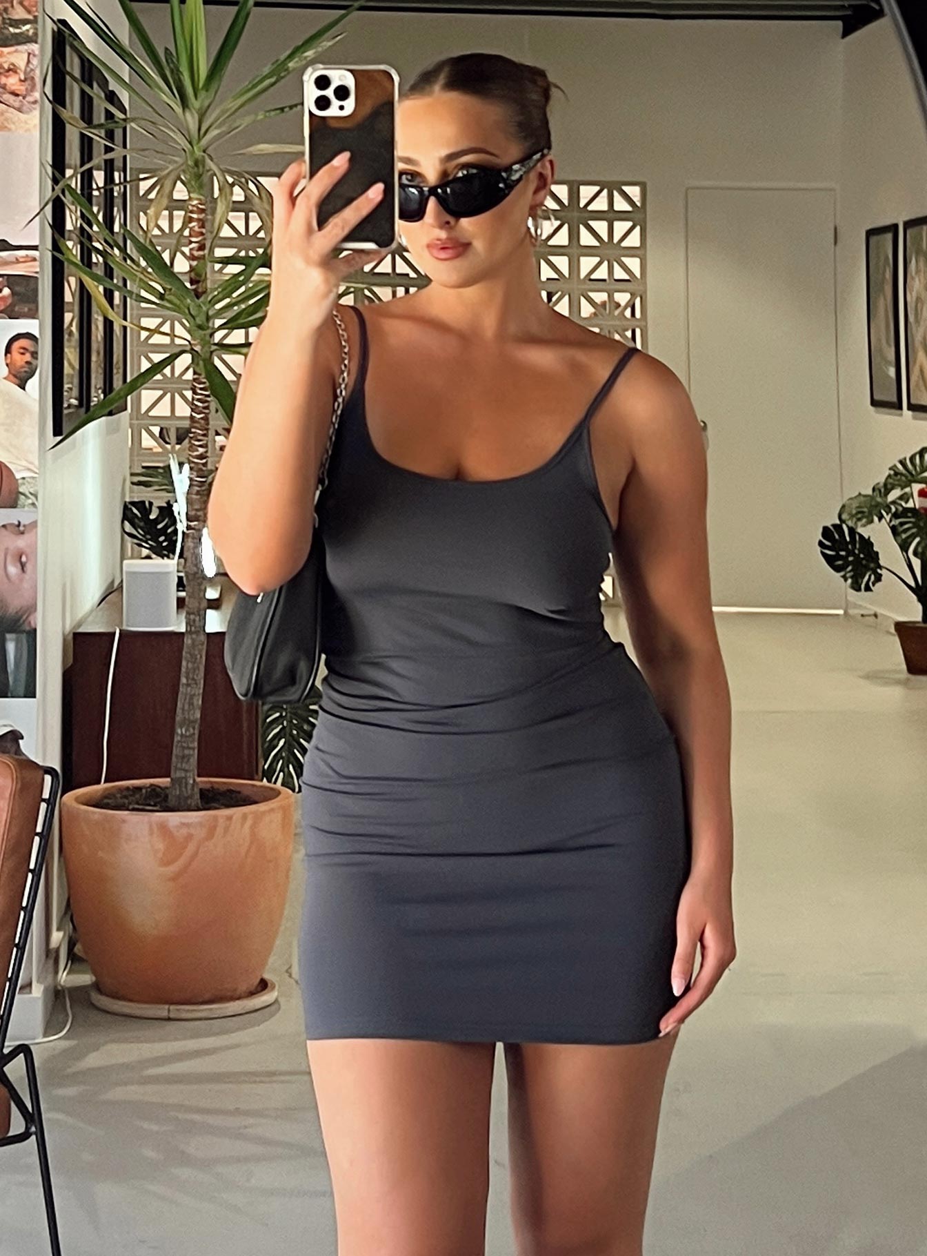 Geary Mini Dress Grey-Oh Mollys