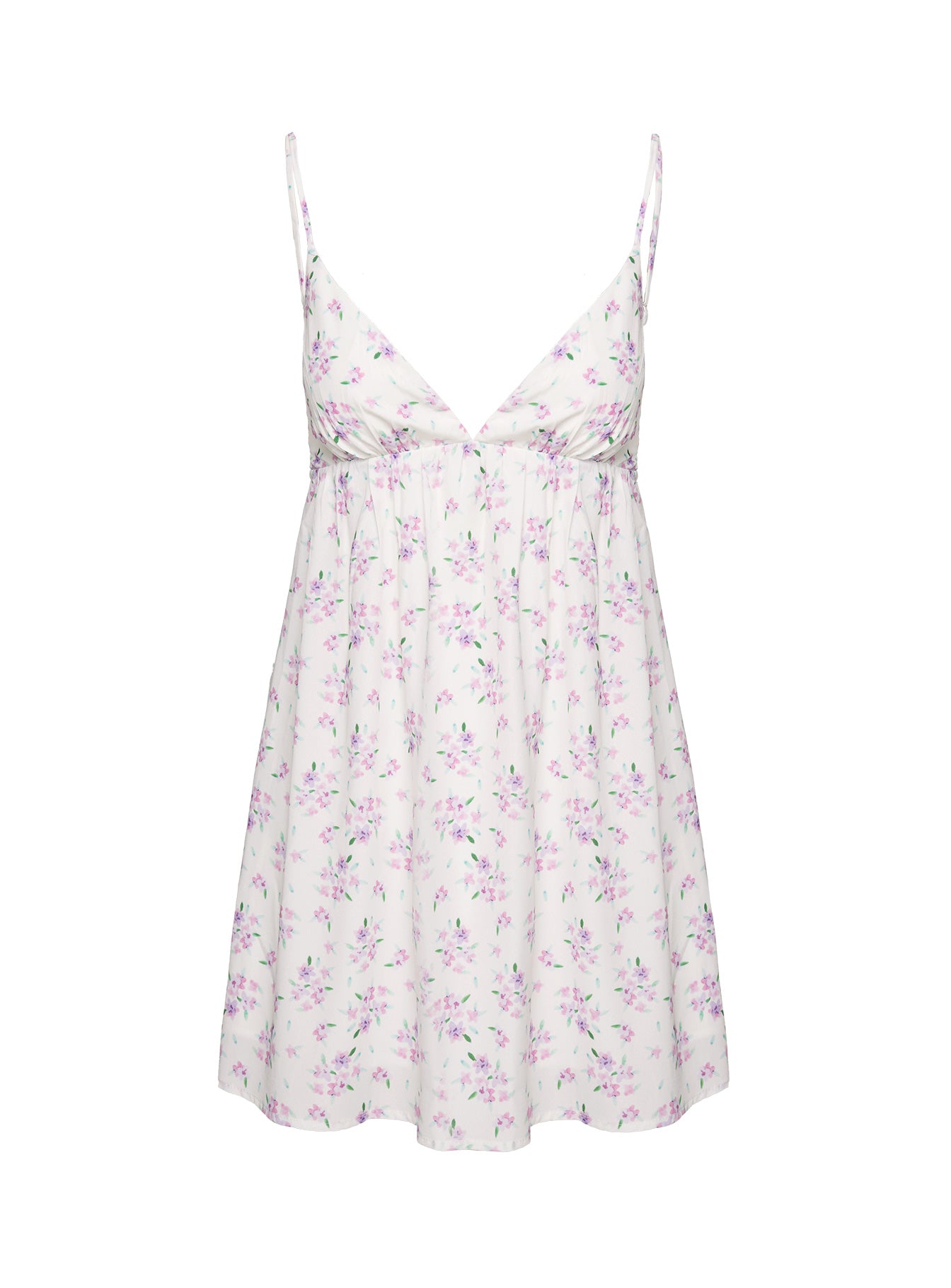 Koko Mini Dress Cream Floral Petite-Oh Mollys