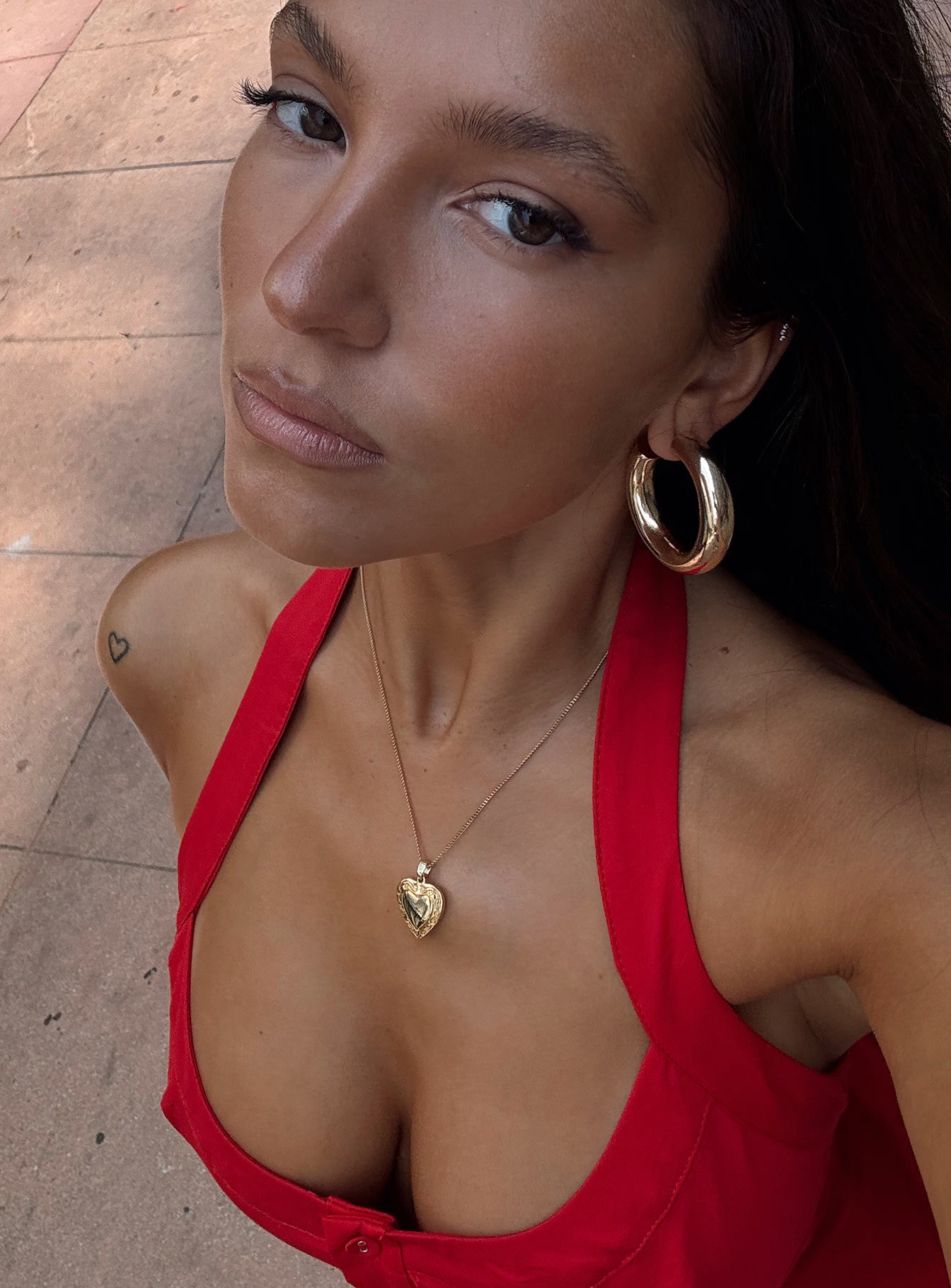 Lock It Up Gold Plated Necklace Gold-Oh Mollys