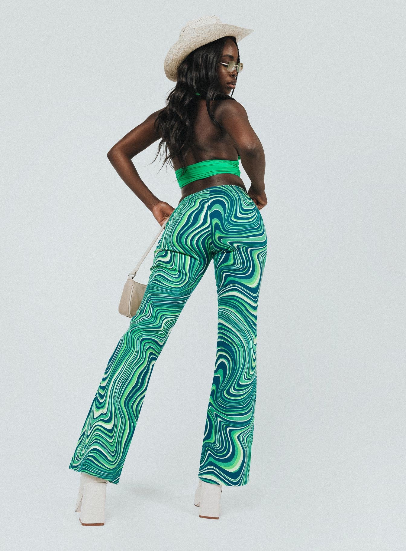 Motel Coban Trouser 70s Ripple Green-Oh Mollys