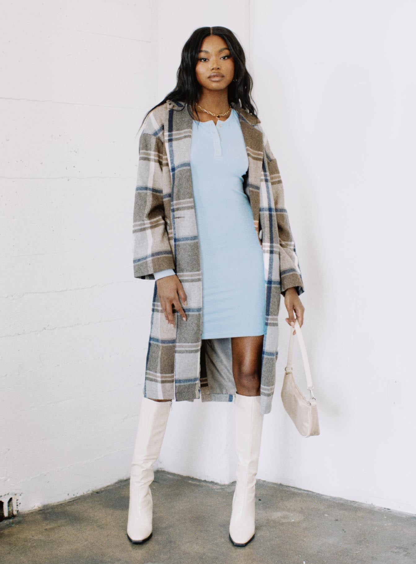 Penelope Coat Brown Check-Oh Mollys