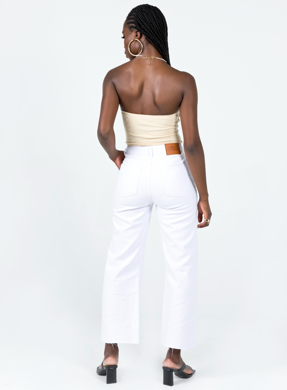 Cece Hammer Wide Leg Jeans White-Oh Mollys