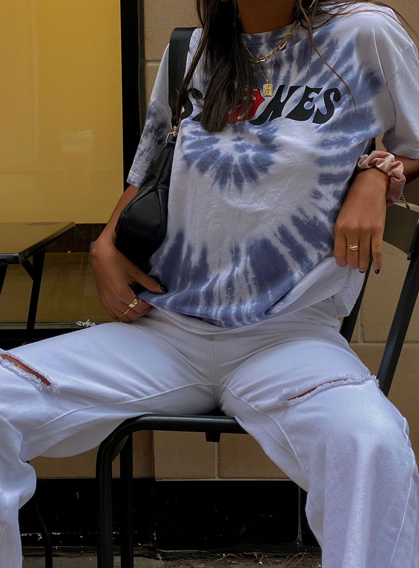 Cece Hammer Wide Leg Knee Rip Jeans White Denim-Oh Mollys