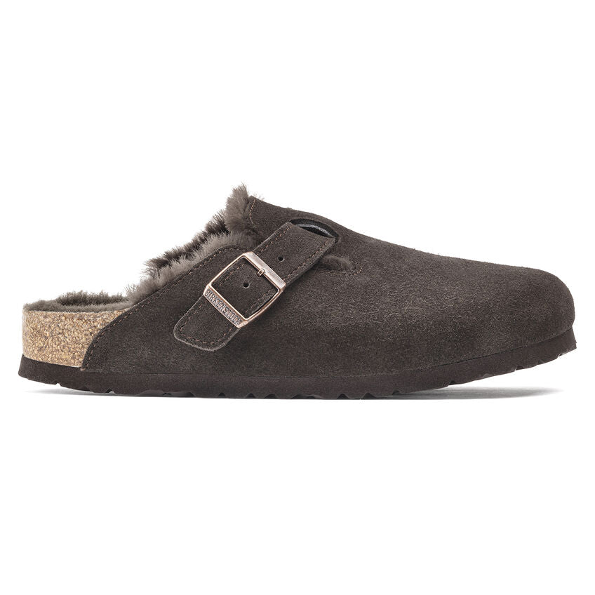 Birkenstock Unisex Boston Shearling Zamsz Skóra - Mocha