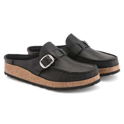 Birkenstock Damskie Klapki Buckley Oiled Leather Clog - Czarne