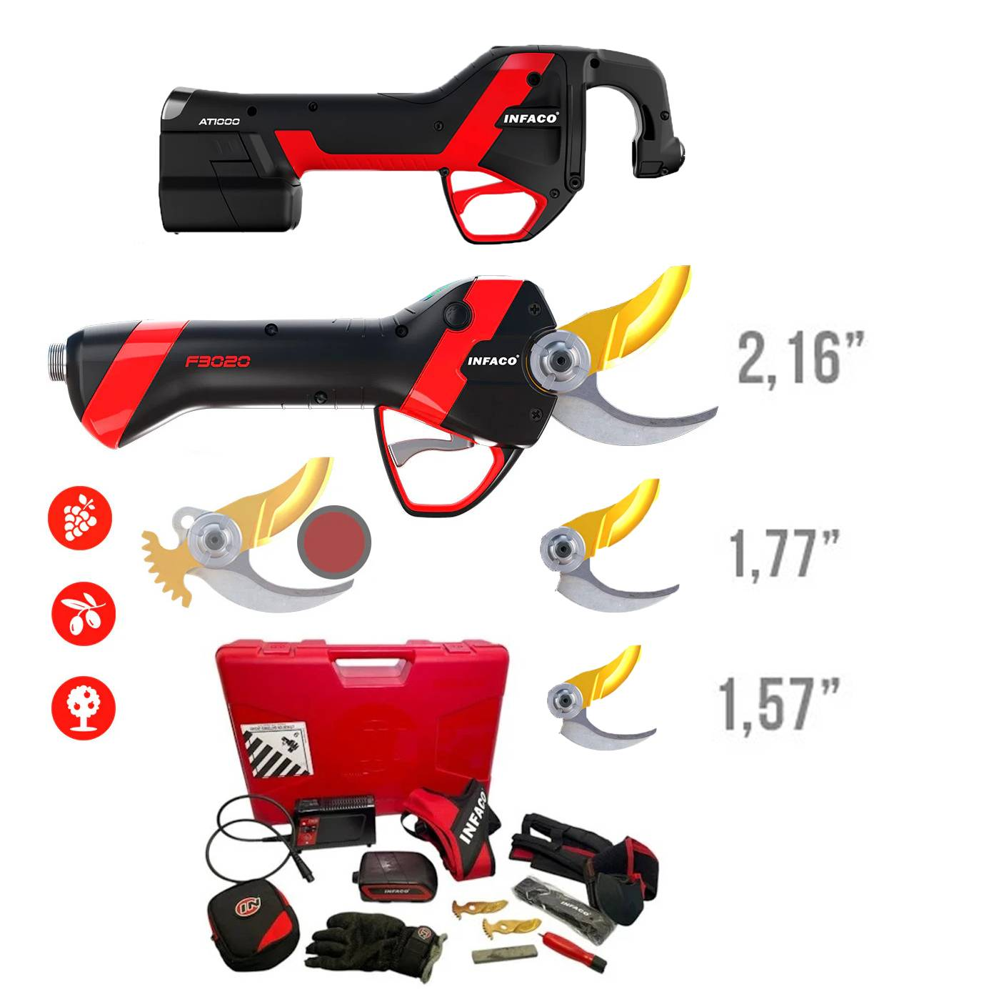 [-75% zniżki] INFACO F3020 Profesjonalne nożyce do przycinania zasilane akumulatorowo