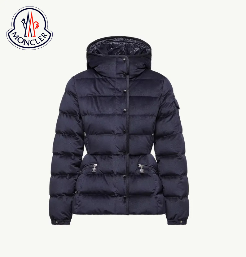 Kurze Daunenjacke aus Samt mit Kapuze von Barante