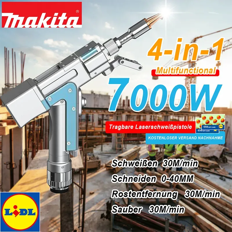 MAKITA 4-in-1-Multifunktions-Laserschweißpistole (kann zum Schweißen, Schneiden, Entrosten und Reinigen verwendet werden)