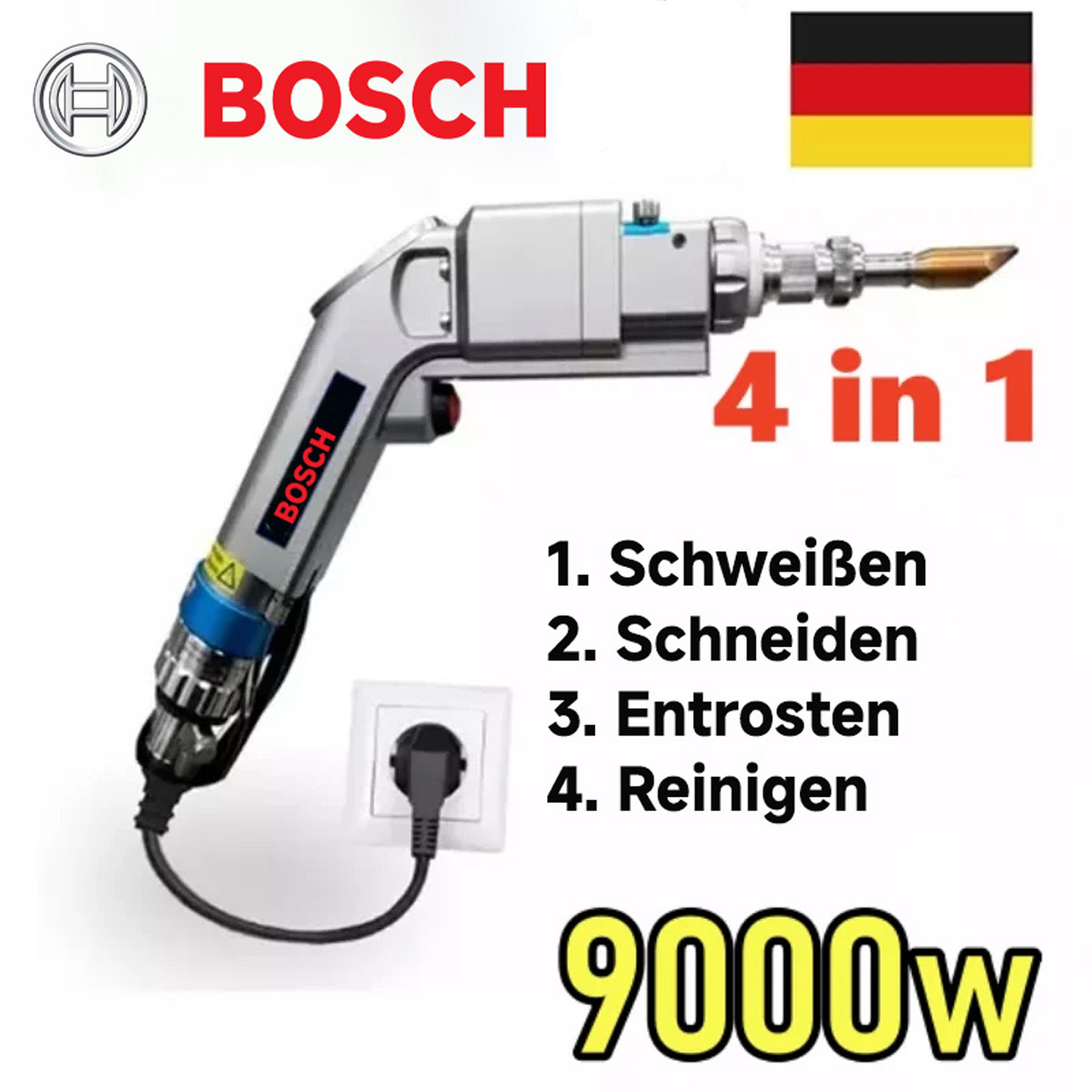 BOSCH Laserschweißgerät (4 in 1) Laserschweißen + Schneiden + Entoxidieren 9000 W – Zeitlich begrenztes Angebot, niedrigster Preis aller Zeiten