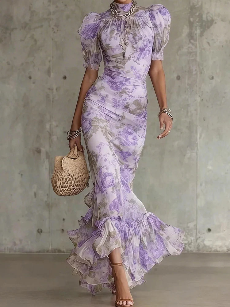Soft-Touch Floral Mermaid Dress