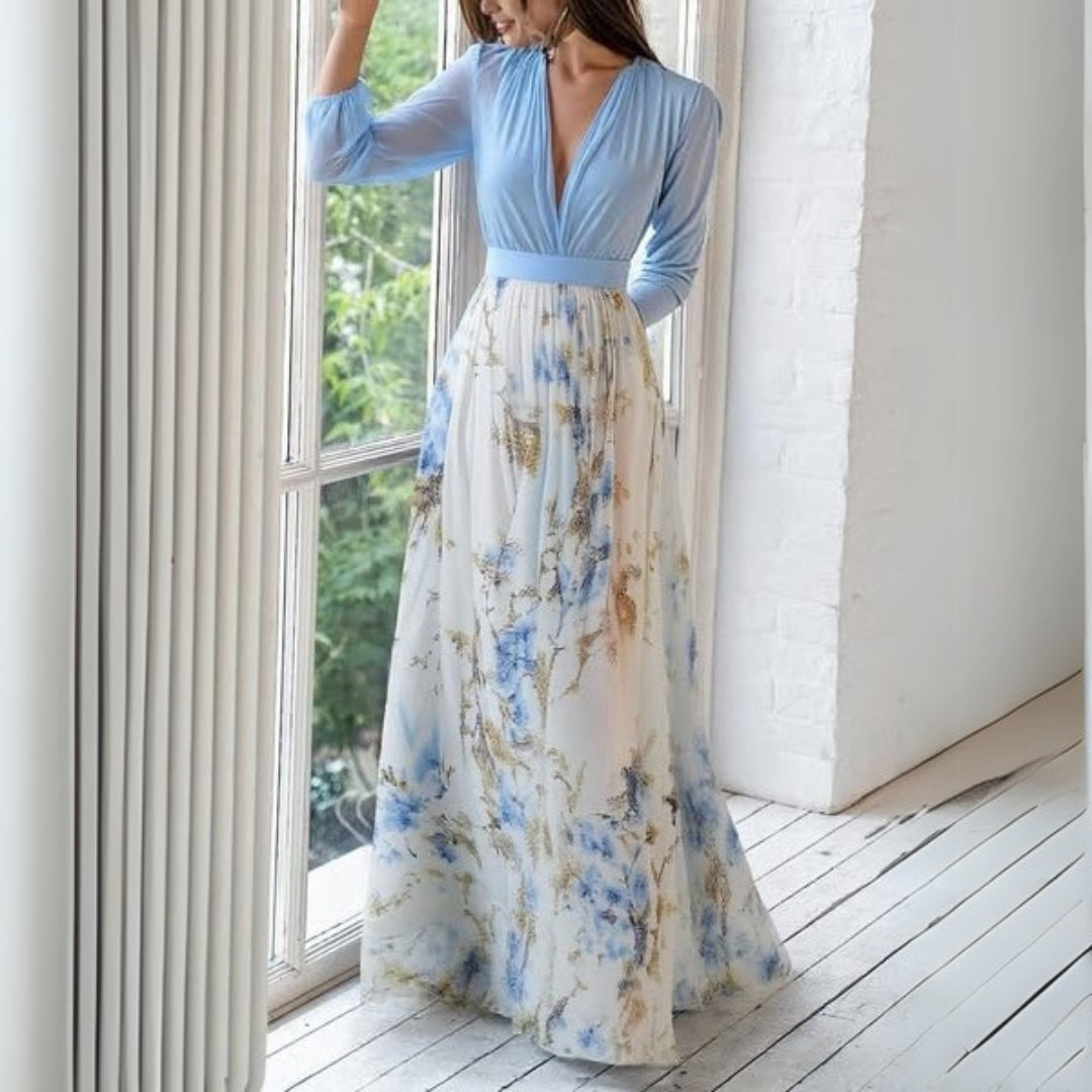Floral Chiffon Maxi Gown