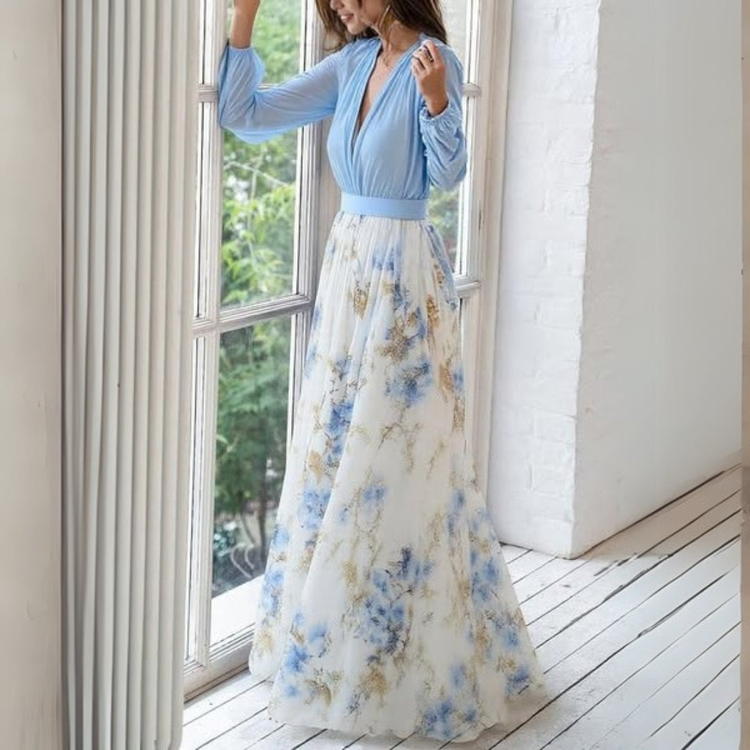 Floral Chiffon Maxi Gown