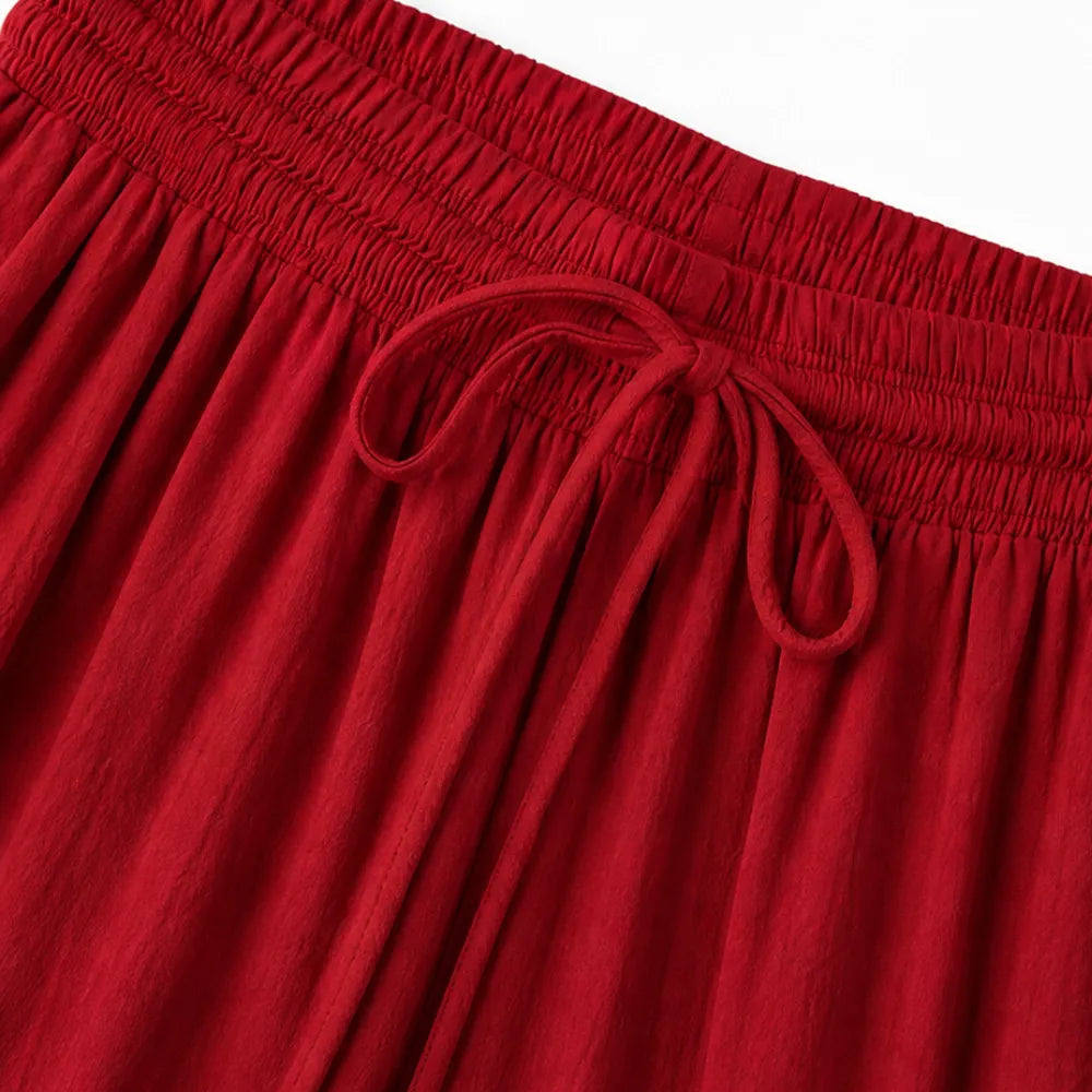 Off-Shoulder Boho Top and Lantern Pants Set for Women
