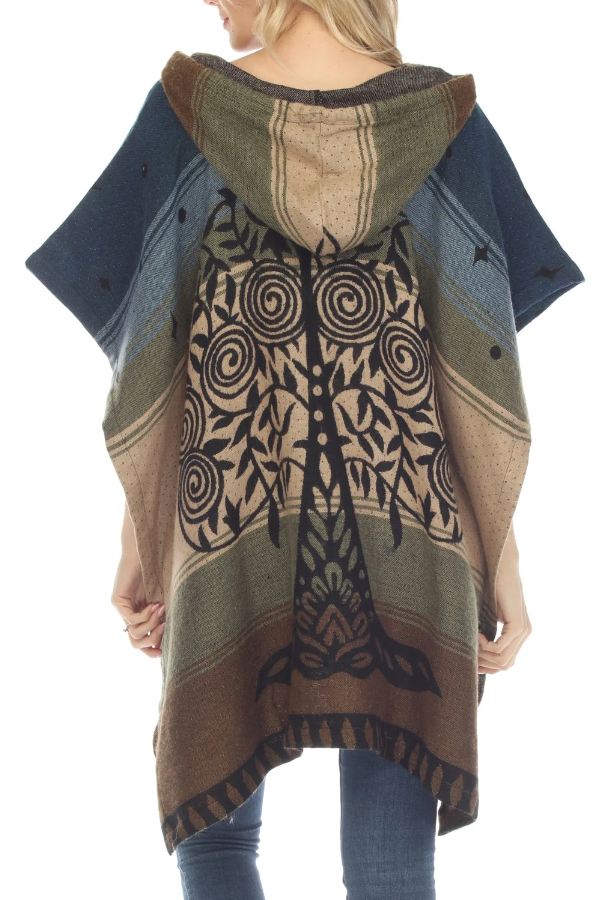Tree of Life Hoodie Poncho