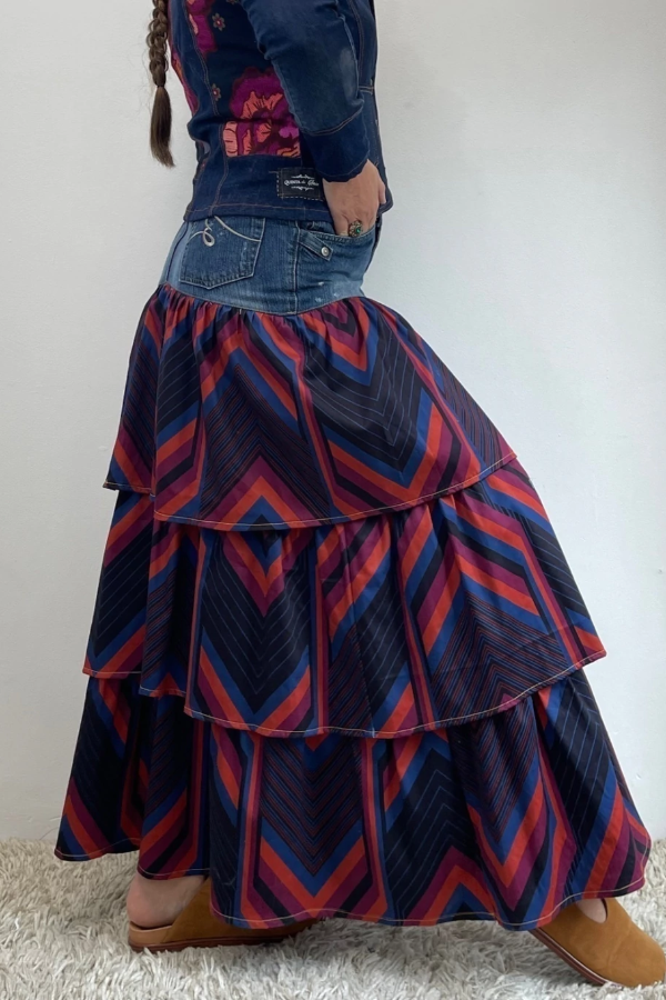 Denim Patchwork Skirt