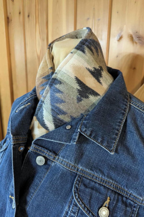 Women's Simple Western Denim Warm Scarf 