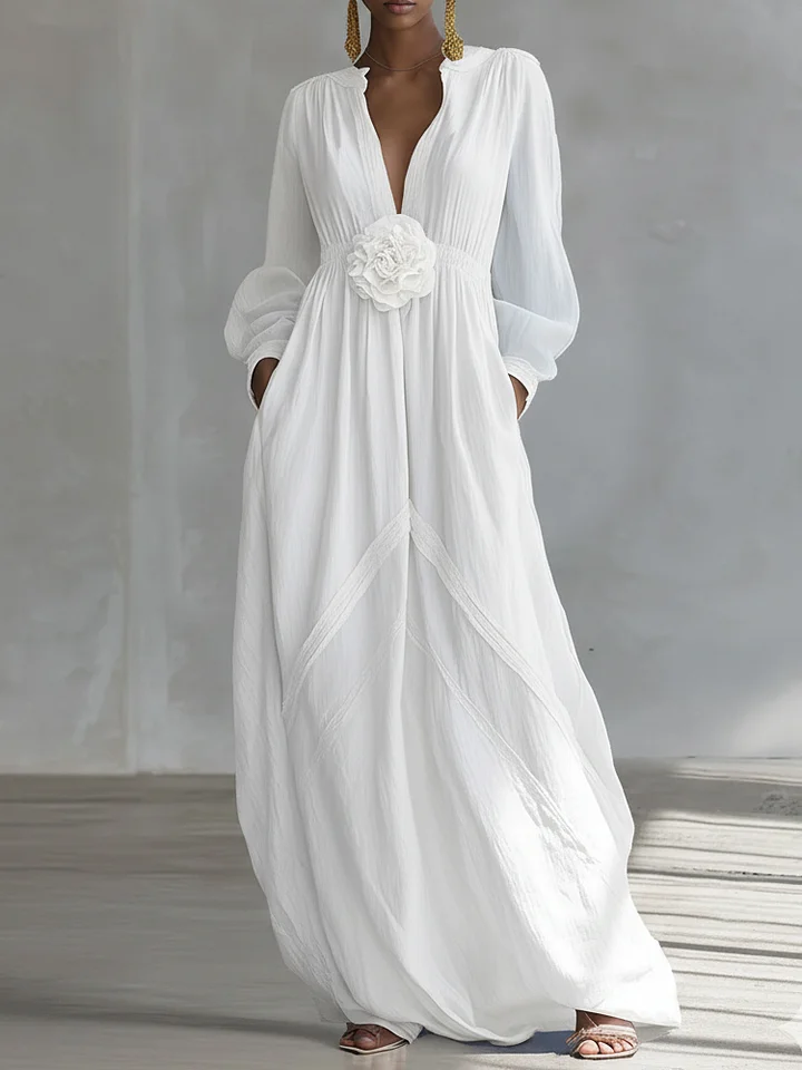 Elegant Linen Maxi Dress