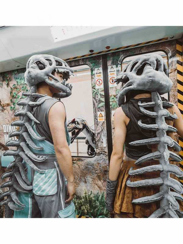 Dinosaur Keel Skeleton Plush Headgear